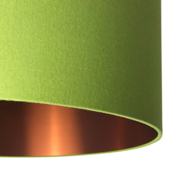 Chartreuse Green Lampshades With Copper Or Gold Lining, 2 of 5