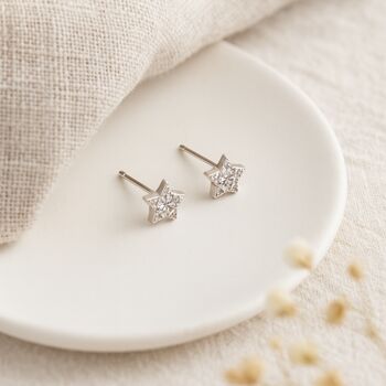 Sterling Silver Micro Star Stud Earrings – 4mm, 2 of 5