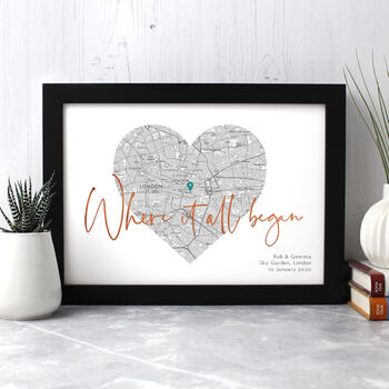 Where It All Began Map Print With Foil Wording, 2 of 4