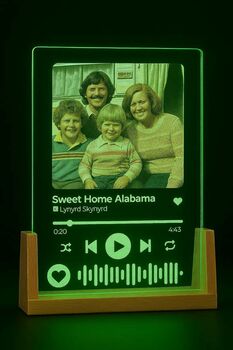 Personalised A5 Acrylic Music Song Plaque With Photo Powered By Usb, 6 of 10