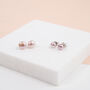 Seville Pink Freshwater Pearl Silver Stud Earrings, thumbnail 1 of 6