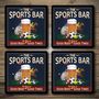 Personalised Bar Runner And Coasters Sports Bar, thumbnail 3 of 8