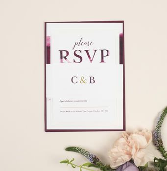 Grace Berry And Gold Wedding Invitations, 4 of 4
