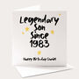 Legendary Son Birthday Card, thumbnail 1 of 4