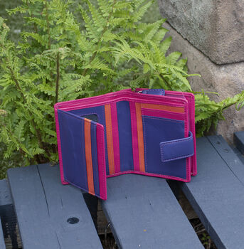 Personalised Berry Small Leather Purse Wallet Rfid Protected, 5 of 9