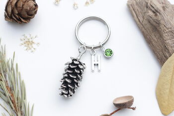 Pine Cone Keyring Woodland Nature Gift, 2 of 8