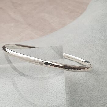 Sterling Silver Bangle With Hammered Finish, 3 of 6
