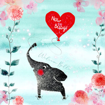 Elephant New Baby Card By Paper Princess