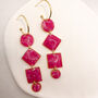 Geometric Pink Statement Hoop Earrings, Clay And Resin, thumbnail 5 of 12