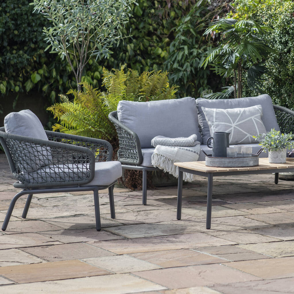Outdoor Geometric Rope Lounge Set By Primrose & Plum