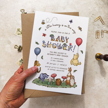 Winnie The Pooh Personalised Baby Shower Invitations, 5 of 7