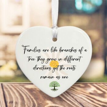 Personalised Family Gift Porcelain Heart Hanging Decoration Keepsake Gift Token, 2 of 2