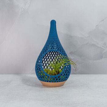 Teardrop Planter | Wood And Blue, 3 of 6