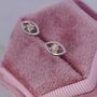 Opal Eye Stud Earrings In Sterling Silver, thumbnail 7 of 12