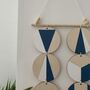 Blue And White Geometric Plywood Wall Hanging Art, thumbnail 5 of 8