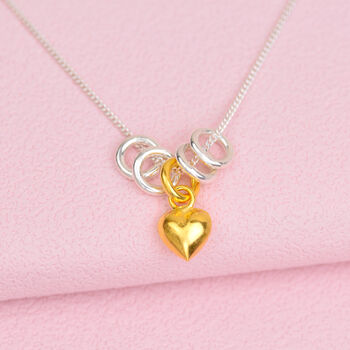 Personalised Silver And Gold Sweetie Heart Necklace, 3 of 7