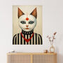 Queen Of All The Cats Futuristic Fun Wall Art Print, thumbnail 1 of 6