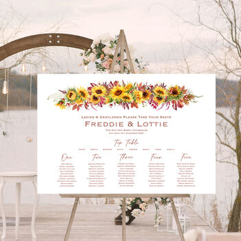 Wedding Table Plan Autumnal Sunflower, 2 of 5