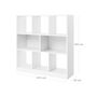 Eight Compartments White Wooden Bookcase Bookshelf, thumbnail 7 of 7