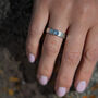 Moonstone June Birthstone Ring In Textured Sterling Silver, thumbnail 5 of 10