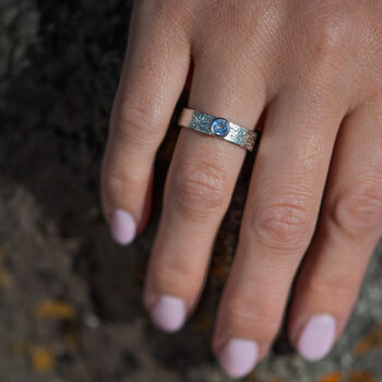 Moonstone June Birthstone Ring In Textured Sterling Silver, 5 of 10