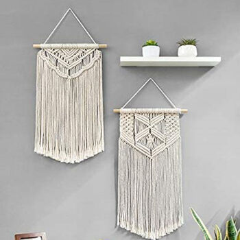 Pack Of Two Macrame Woven Wall Hanging Decoration, 3 of 4