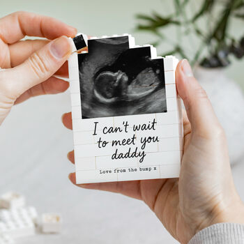 Personalised New Baby Bump Announcement Block For Dad, 7 of 11