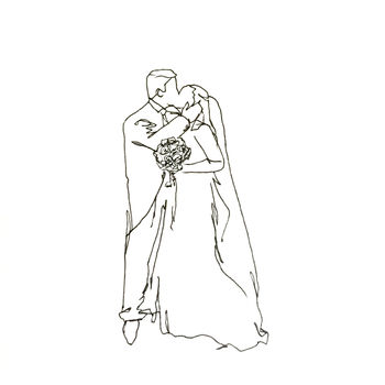 Personalised Wedding Drawing, 4 of 8