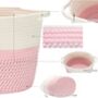 Pink Storage Basket Collapsible Laundry Hamper, thumbnail 4 of 5