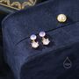 Sterling Silver Moonstone And Cz Dangle Stud Earrings, thumbnail 5 of 11