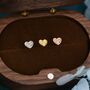 Tiny Opal Heart Stud Earrings In Sterling Silver, thumbnail 7 of 12