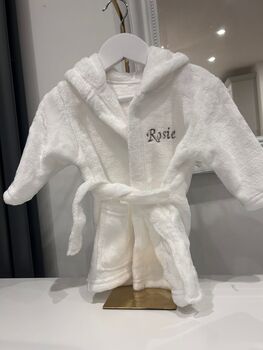 Personalised Embroidered Baby Dressing Gown, 3 of 5