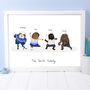 Personalised Guinea Pig Sport Family Print, thumbnail 1 of 2