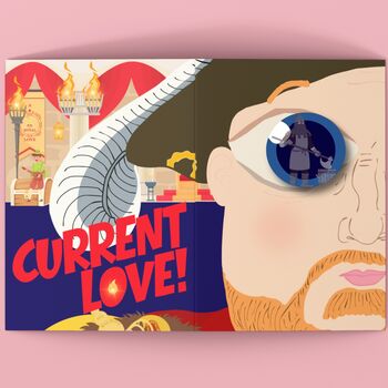 'Current Love' Henry 8th Funny Valentine Card With Sound, Light, Slide Eye, 8 of 11