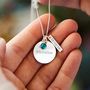 Disc And Bar Birthstone Personalised Necklace, thumbnail 5 of 12