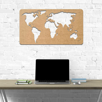 Artisan Wooden World Map Wall Art Geographical Decor, 7 of 10