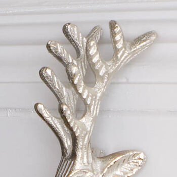 Set Of Three Silver Woodland Stag Wall Hooks, 4 of 7