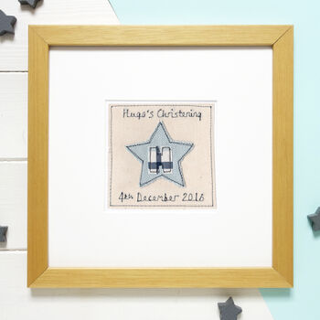 Personalised New Baby Boy / Christening Picture Gift, 9 of 12