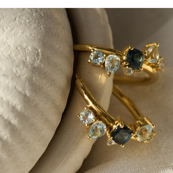Gold Topaz Gemstone Zaria Earrings, 4 of 6