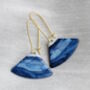 Indigo Blue Navy Enamel Wave Earrings, thumbnail 4 of 6