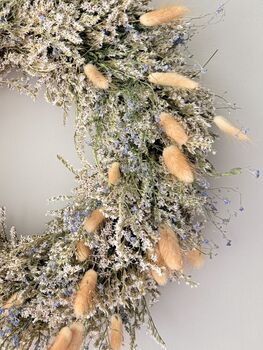 Dried Statice Wreath With Bunny Tails, 2 of 5