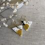 Mustard Yellow Ceramic Earrings Gold Plated, thumbnail 5 of 8
