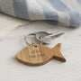 'Seas The Day' Oak Fish Keyring, thumbnail 1 of 2