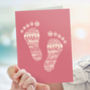 New Baby Card ‘Baby Girl Feet’, thumbnail 1 of 5