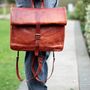Convertible Roll Top Leather Backpack Satchel, thumbnail 6 of 12