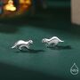 Very Tiny Otter Stud Earrings In Sterling Silver, thumbnail 1 of 11