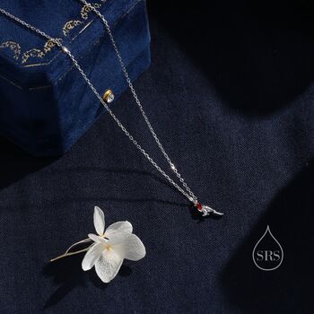Extra Tiny Robin Bird Pendant Necklace, 3 of 11