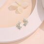 Tiny Hydrangea Bouquet Cz Stud Earrings, thumbnail 4 of 12