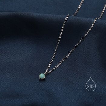 Green Opal Pendant Necklace In Sterling Silver, 3 of 12