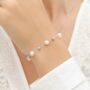 Pearl Station Bracelet In Sterling Silver And Gold Vermeil, thumbnail 1 of 10